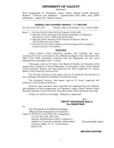 B.Sc Chemistry - Calicut University