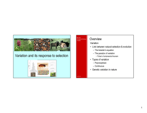 Variation and its response to selection