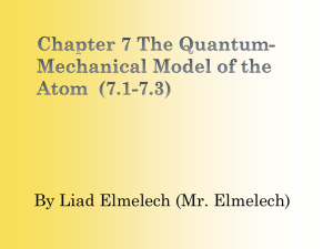 Liad Elmelech 7.1-7.3 The Nature of Light, Atomic Spectroscopy