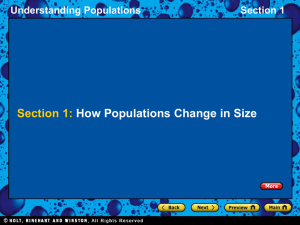 Understanding Populations Section 1