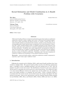 Kernel Estimation and Model Combination in A Bandit Problem with
