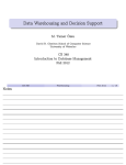 Data Warehousing and Decision Support