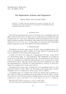 On Separation Axioms and Sequences