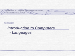 Languages - Computer Science@IUPUI