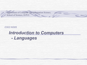 Languages - Computer Science@IUPUI