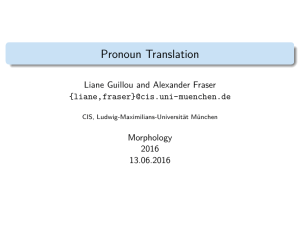 Pronoun Translation - Centrum für Informations