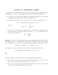 Lecture 11: Probability models