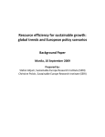 Resource efficiency for sustainable growth: global trends and