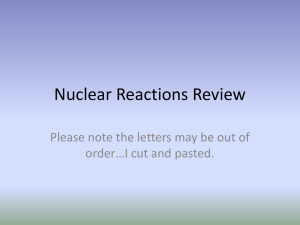 Nuclear Reactions Review