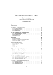 Non-Commutative Probability Theory
