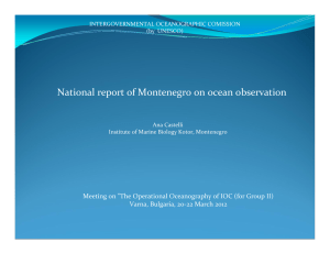 National report of Montenegro on ocean observation