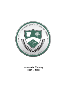 ARCOM Academic Catalog - Arkansas College of Osteopathic