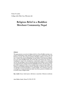Religious Belief in a Buddhist Merchant Community，Nepal