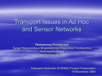 Transport Issues in Ad Hoc and Sensor Networks