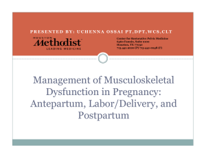 Management of Musculoskeletal Dysfunction in Pregnancy