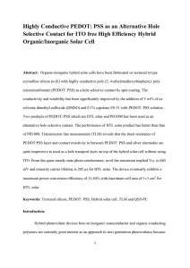 PSS as an Alternative Hole Selective Contact for ITO