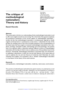 The critique of methodological nationalism: Theory and history