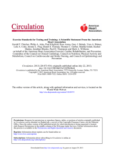 Exercise Standards for Testing and Training A Scientific Statement