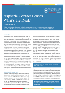 Aspheric Contact Lenses – What`s the Deal?