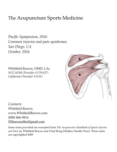 Acupuncture Sports Medicine - Pacific College of Oriental Medicine