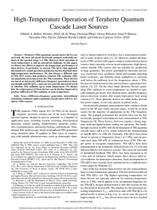 High-Temperature Operation of Terahertz Quantum Cascade Laser