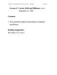 Lecture 8 - Carrier Drift and Diffusion (cont