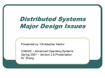Distributed Systems Major Design Issues