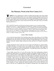 Chapter 6 – The Planetary Week in the First Century B. C.
