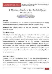 Q- B Continuous Function In Quad Topological Spaces