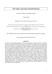 The Nature and Units of Social Selection