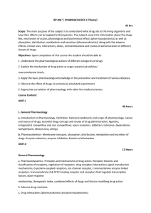 BP 404 T. PHARMACOLOGY-I (Theory)