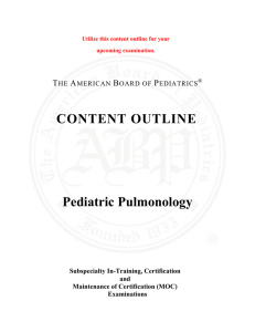 Pediatric Pulmonology - The American Board of Pediatrics