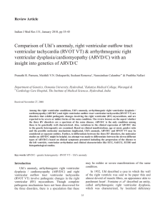 Comparison of Uhl`s anomaly, right ventricular outflow tract