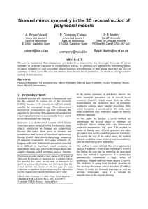 Skewed mirror symmetry in the 3D reconstruction of polyhedral models