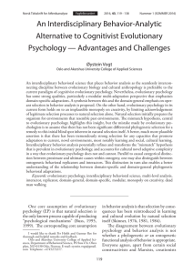 An Interdisciplinary Behavior-Analytic Alternative to Cognitivist