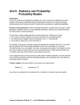 Unit 8 Statistics and Probability: Probability Models