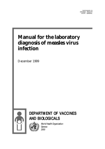 Manual for the laboratory diagnosis of measles virus infection
