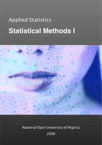 Statistical Methods I