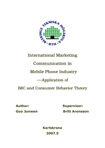 International Marketing Communication in Mobile Phone Industry