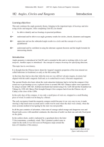H2 Angles, Circles and Tangents Introduction