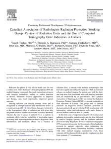 Canadian Association of Radiologists Radiation Protection Working