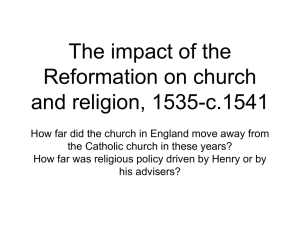 Religious developments 1536-c. 1541