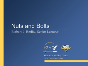 Writing Nuts and Bolts - Naval Postgraduate School