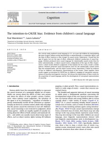 The intention-to-CAUSE bias: Evidence from childrenâ€™s causal