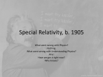 Special Relativity - the SASPhysics.com