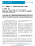 IPCC reasons for concern regarding climate change risks