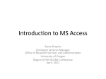 Introduction to MS Access