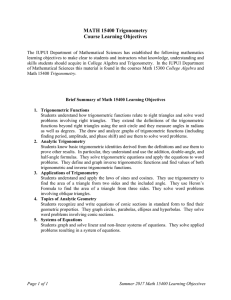 Course Learning Objectives - Mathematical Sciences