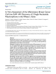 In Vitro Assessment of the Inflammatory Breast Cancer Cell Line