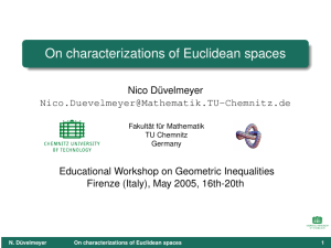 On characterizations of Euclidean spaces